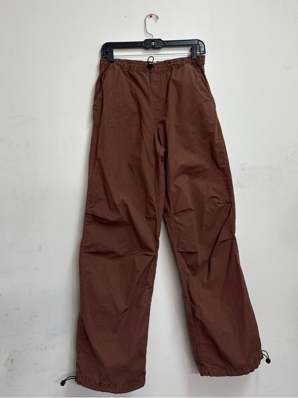 Zara parachute cargo trousers wide leg brown trousers light weight utility